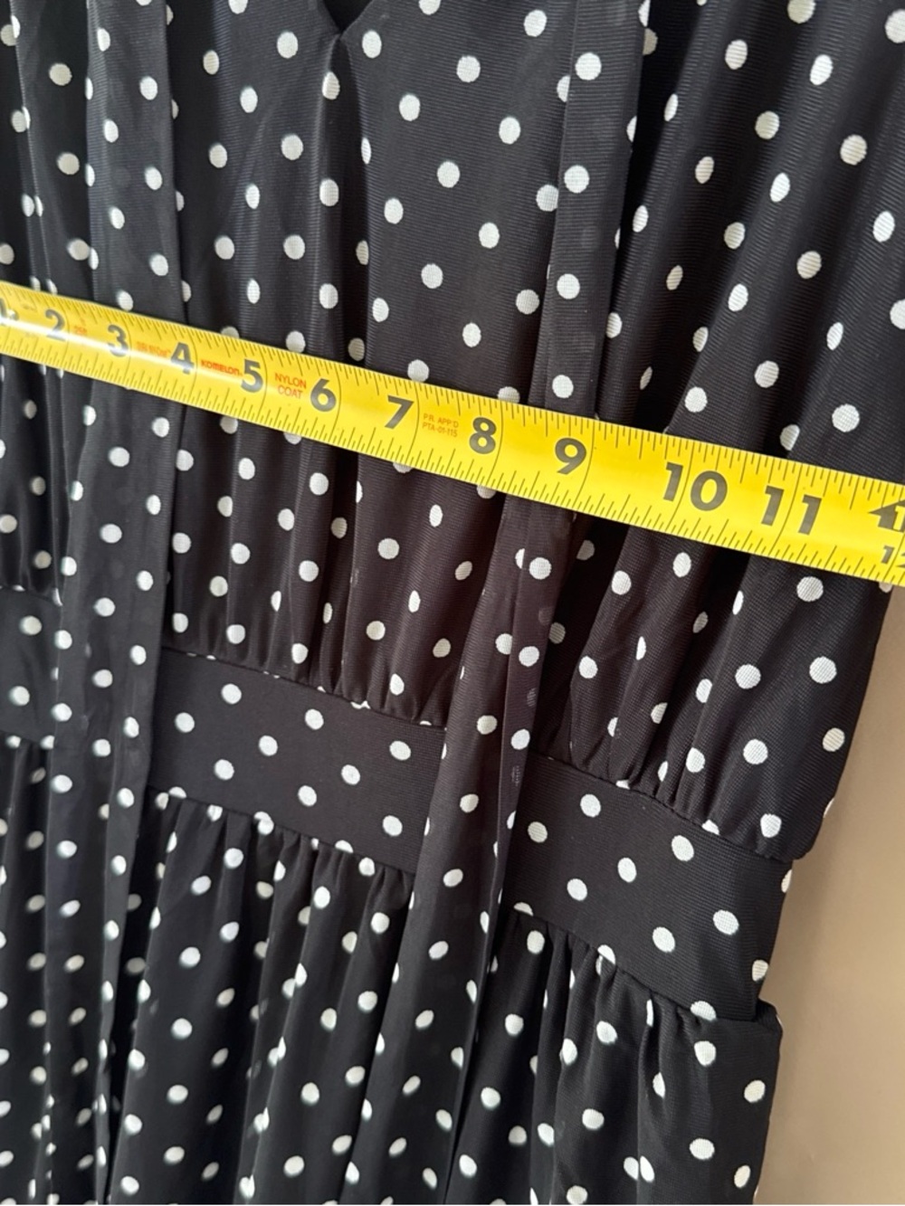Black Dress with White Polka Dots, Midi - Picture 4 of 7